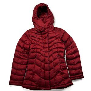 Patagonia Jacket Womens XS Downtown‎ Loft Hooded Down Puffer Red Coat 28600